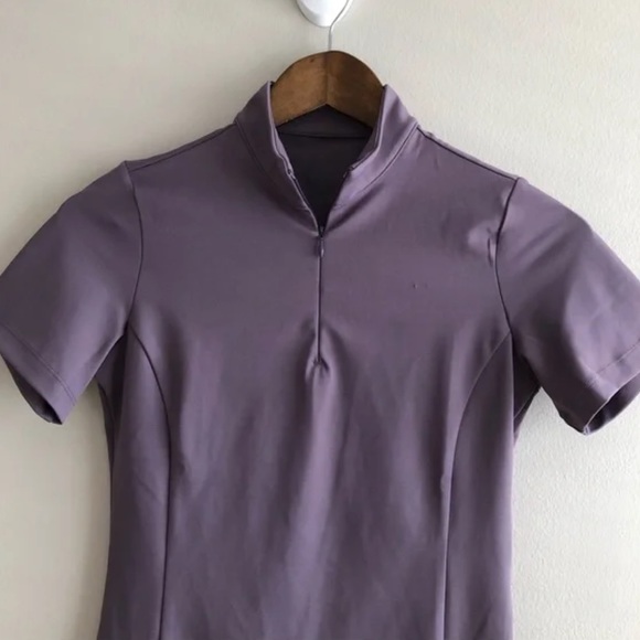 TKEQ Quinn Essential Horse Show Competition Stretchy Short Sleeve Shirt Purple - Picture 3 of 10